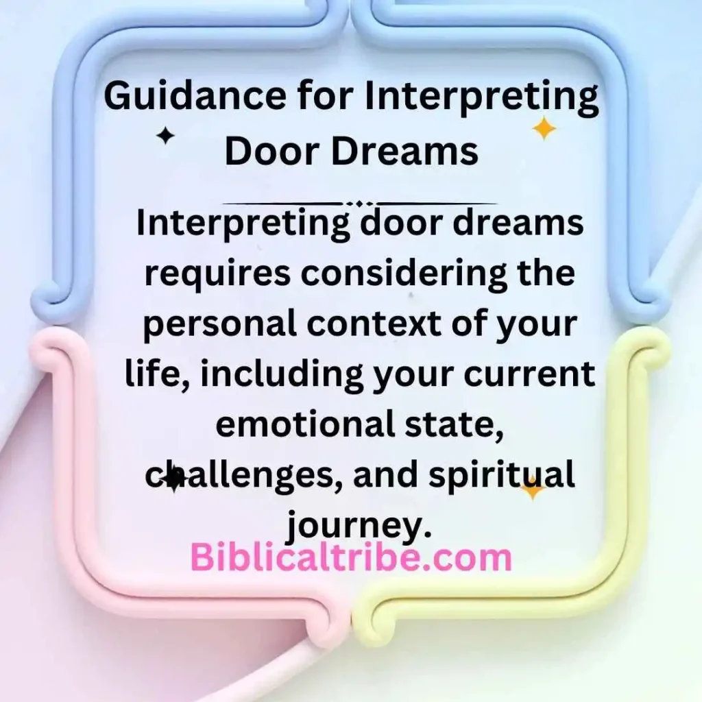 Guidance for Interpreting Door Dreams