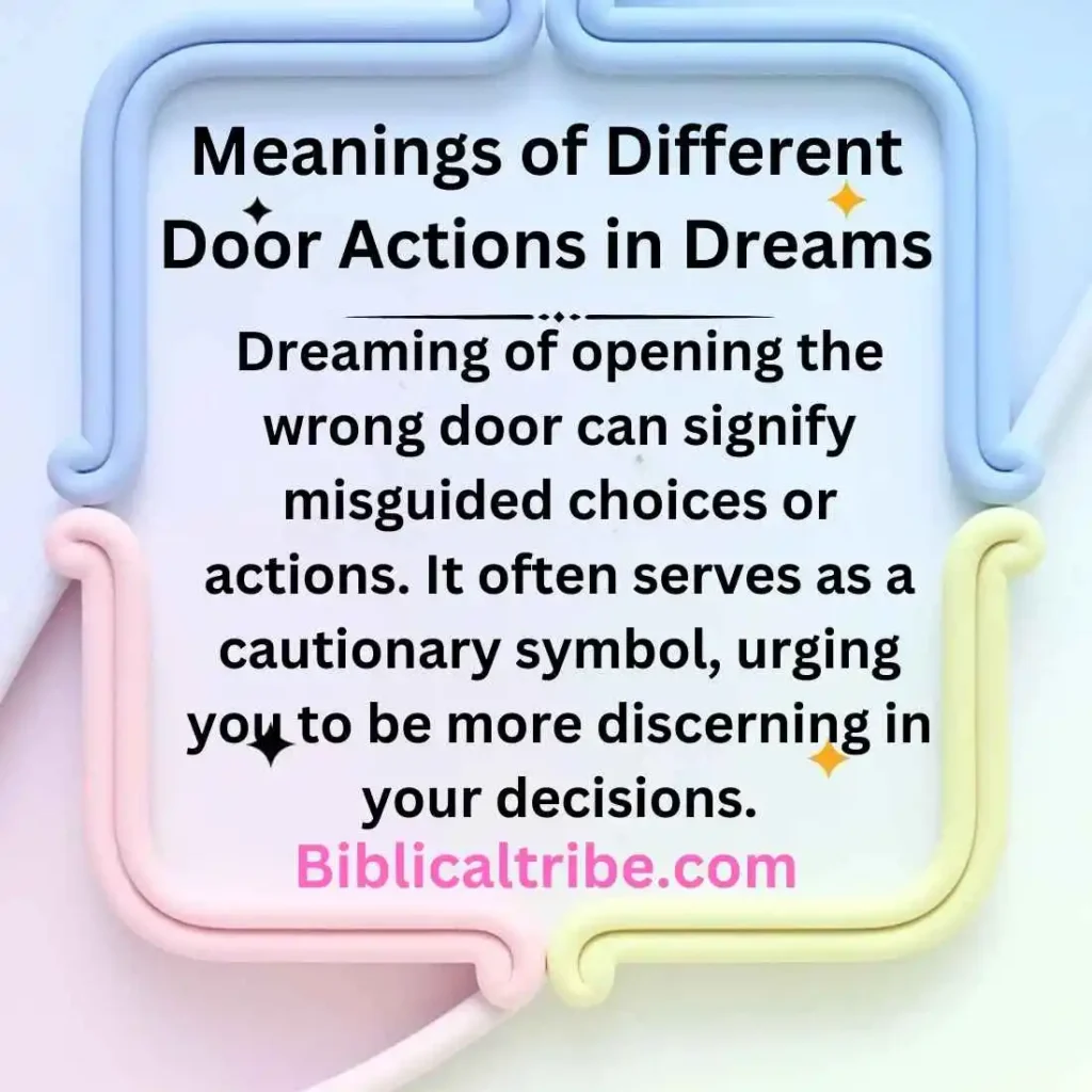 Meanings of Different Door Actions in Dreams