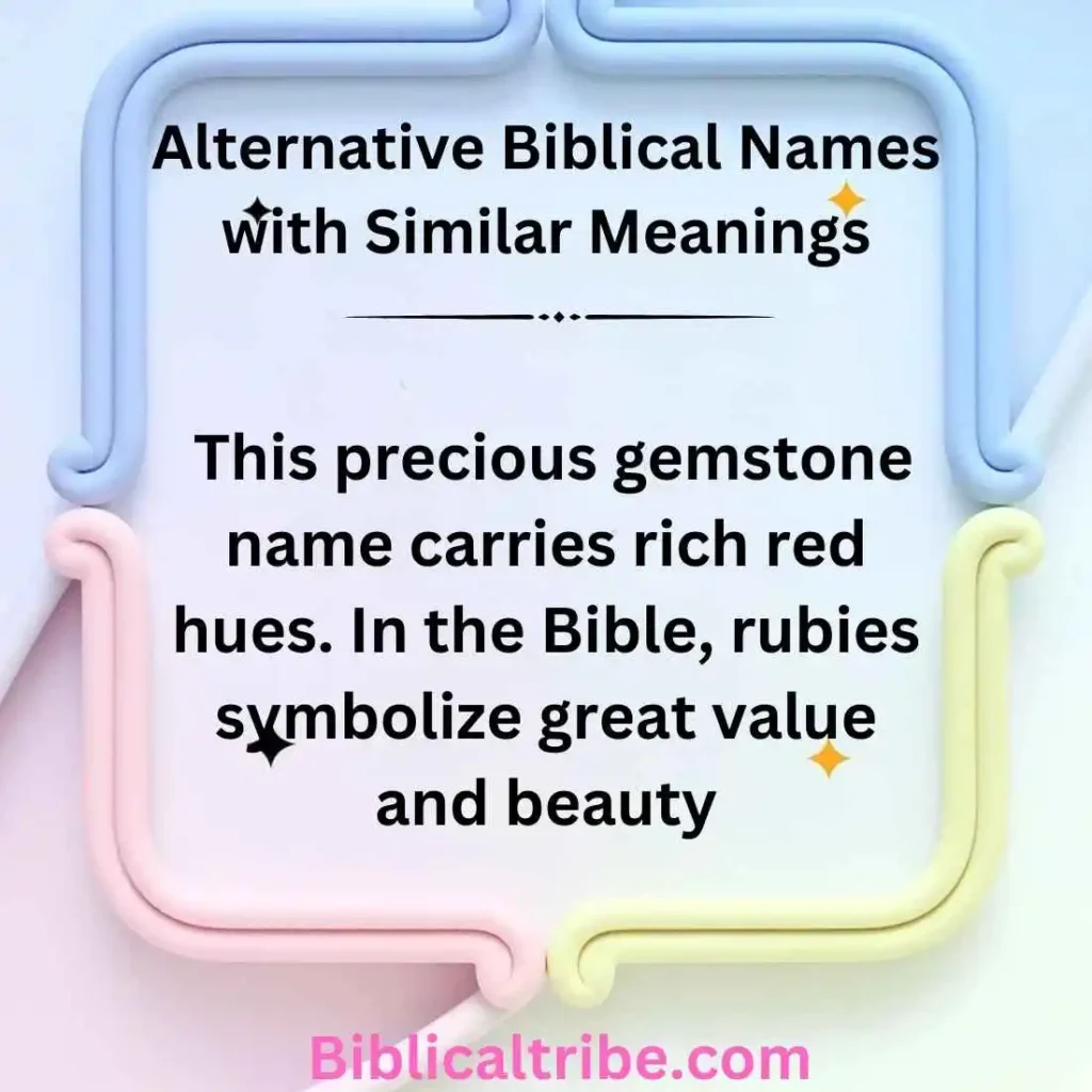 Alternative Biblical Names with Similar Meanings