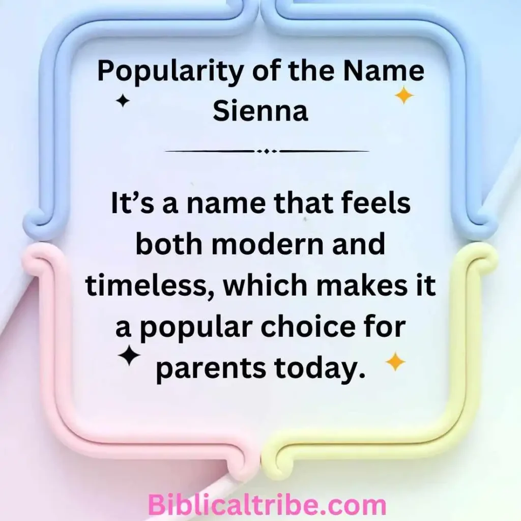 Popularity of the Name Sienna