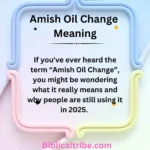 Amish Oil Change Meaning