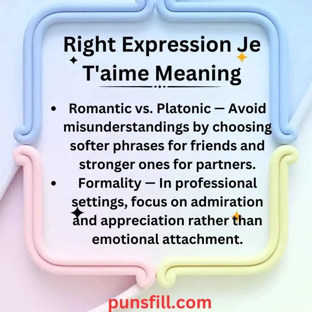 Je T'aime Meaning Right Expression