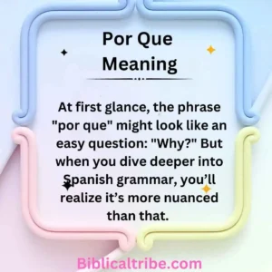 Por Que Meaning