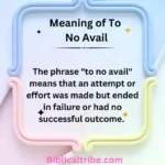 Meaning of To No Avail